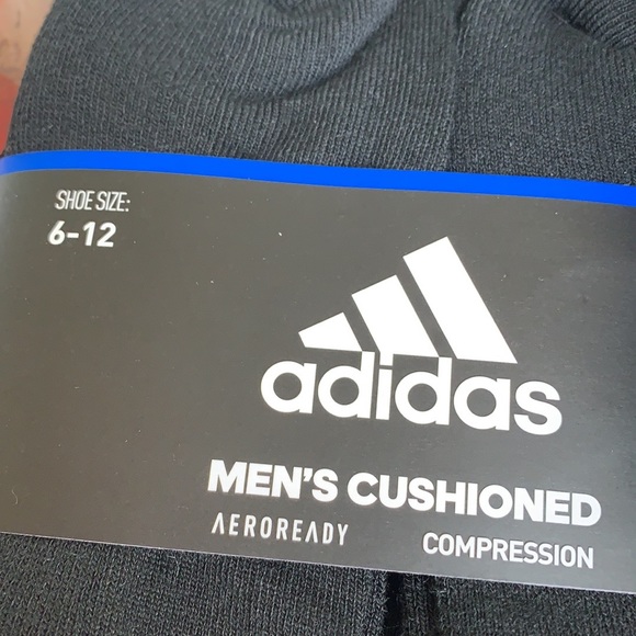 ADIDAS MEN’S CUSHIONED 6 pair QUARTER SOCKS - Picture 2 of 16